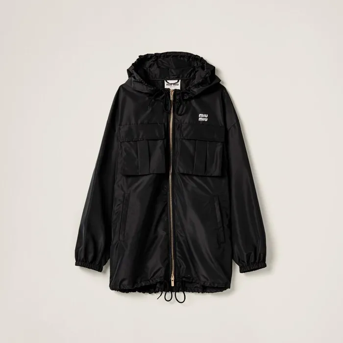 Women Coats And Jackets Miu Miu Technical Fabric Blouson Jacket Black