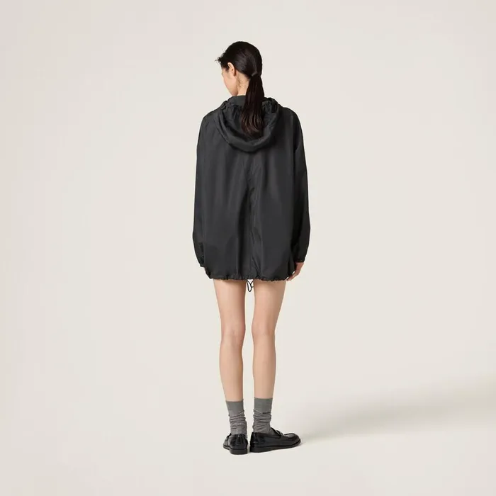 Women Coats And Jackets Miu Miu Technical Fabric Blouson Jacket Black Women Coats And Jackets Miu Miu Technical Fabric Blouson Jacket Black