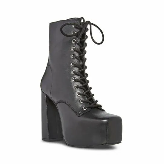 Women CONFIDENT BLACK LEATHER Black Leather Steve Madden Boots and Booties Women CONFIDENT BLACK LEATHER Black Leather Steve Madden Boots and Booties
