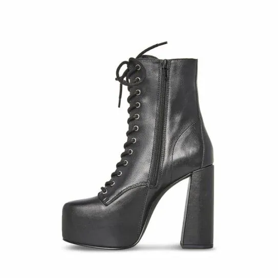 Women CONFIDENT BLACK LEATHER Black Leather Steve Madden Boots and Booties Women CONFIDENT BLACK LEATHER Black Leather Steve Madden Boots and Booties