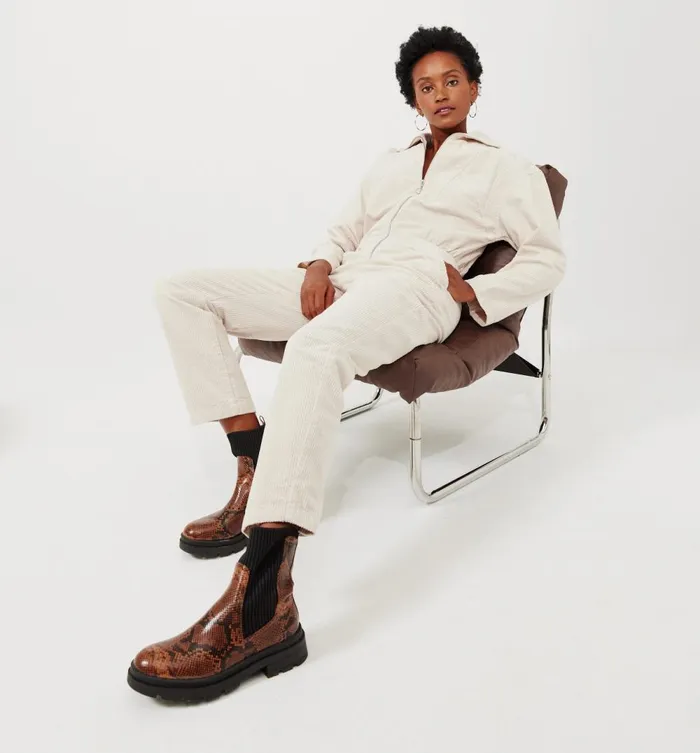 Women Corduroy Jumpsuit 8211 Beige Promod Jumpsuits And Playsuits