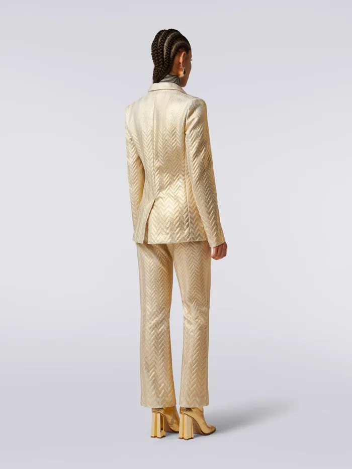 Women Cotton And Viscose Blazer With Zigzag Pattern Gold Missoni Coats and Jackets Women Cotton And Viscose Blazer With Zigzag Pattern Gold Missoni Coats and Jackets