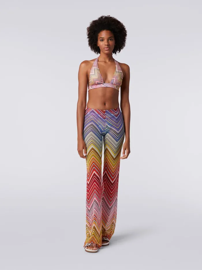 Women Cover Up Trousers In Zigzag Print Tulle Multicoloured Missoni Beachwear
