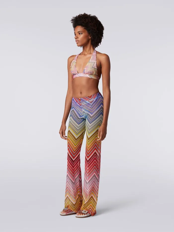 Women Cover Up Trousers In Zigzag Print Tulle Multicoloured Missoni Beachwear