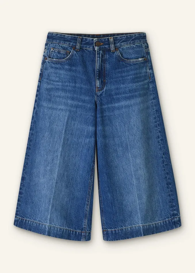 Women Crease Front Denim Culotte Intense Blue MEEM