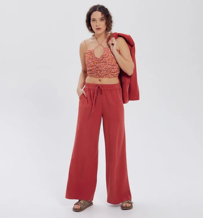 Women Cropped Smocked Top 8211 Multicolour Print Promod Tops Women Cropped Smocked Top 8211 Multicolour Print Promod Tops