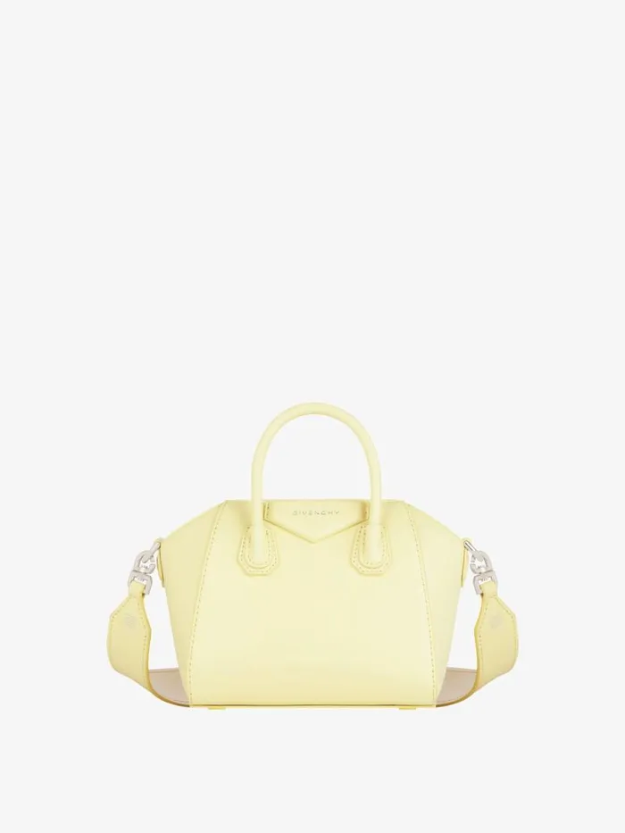 Women Crossbody Bags Givenchy Antigona Toy Bag In Box Leather Soft Yellownatural Beige