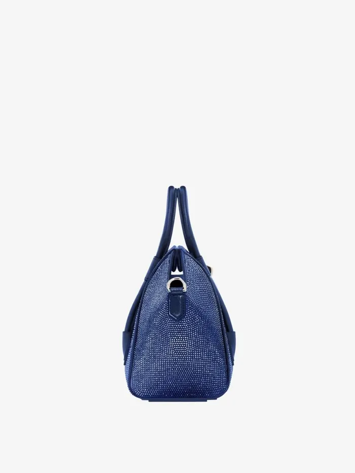 Women Crossbody Bags Givenchy Mini Antigona Lock Bag In Satin With Strass Petrol Blue Women Crossbody Bags Givenchy Mini Antigona Lock Bag In Satin With Strass Petrol Blue