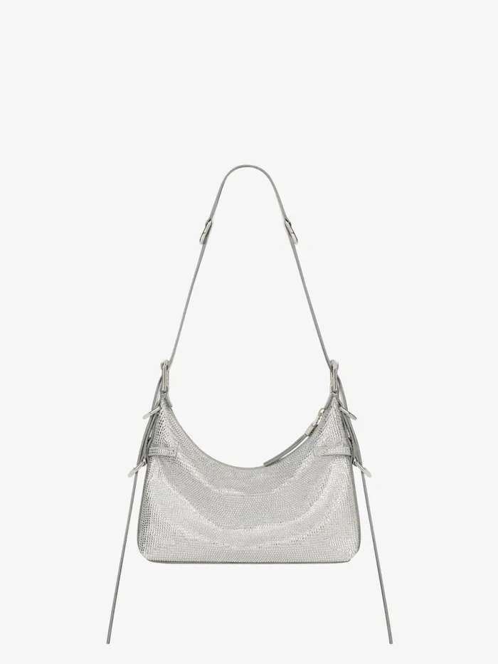 Women Crossbody Bags Givenchy Mini Voyou Bag In Satin With Strass And Leather Silvery Grey Women Crossbody Bags Givenchy Mini Voyou Bag In Satin With Strass And Leather Silvery Grey