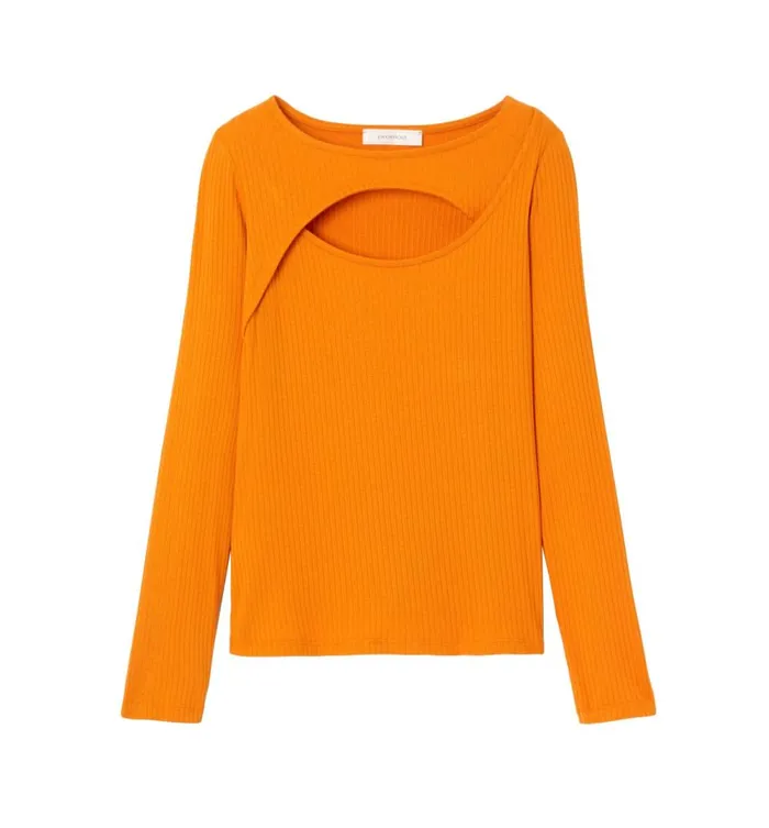 Women CutOut Top 8211 Saffron Promod Tops Women CutOut Top 8211 Saffron Promod Tops