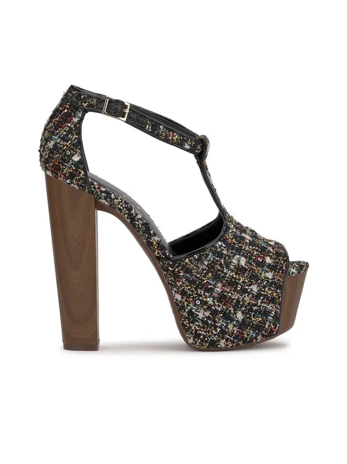 Women Dany Tstrap Platform Sandal In Tweed Sparkle Jessica Simpson Platforms