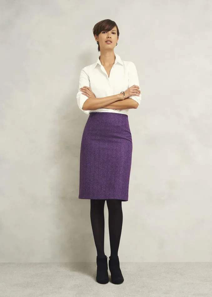 Women Daphne Wool Skirt Purple Multi Hobbs Skirts