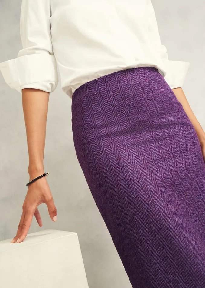 Women Daphne Wool Skirt Purple Multi Hobbs Skirts