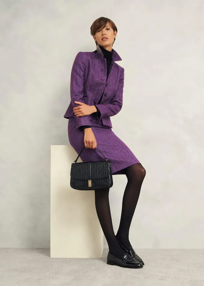 Women Daphne Wool Skirt Purple Multi Hobbs Skirts