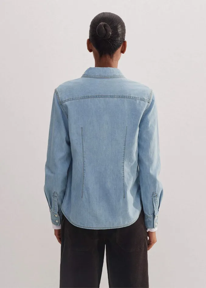 Women Denim Disruptor Shirt Blue MEEM