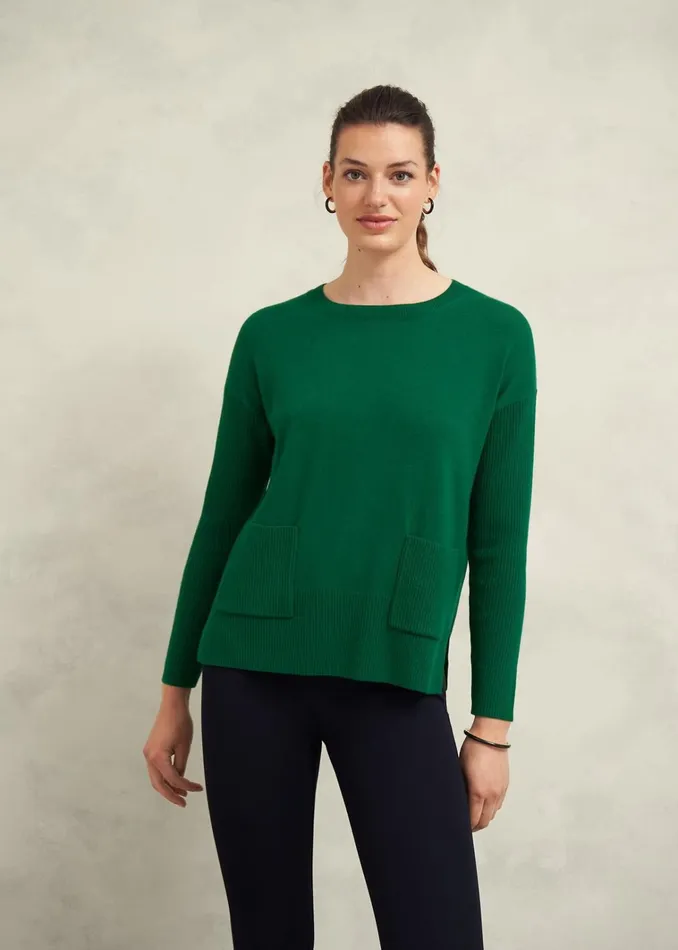 Women Devora Jumper With Cashmere Agate Green Hobbs Jumpers and Cardigans