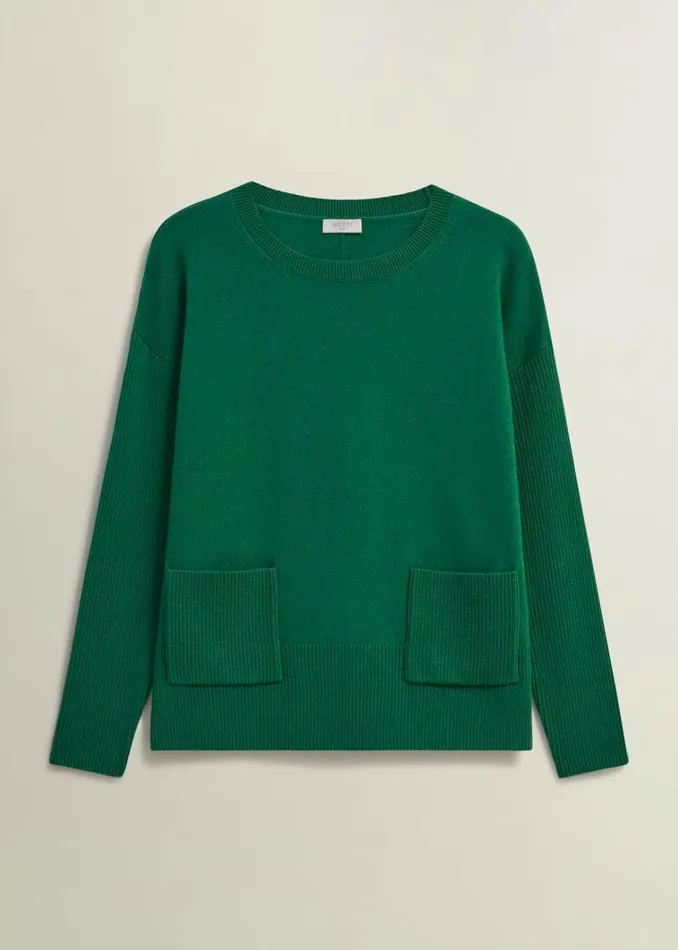 Women Devora Jumper With Cashmere Agate Green Hobbs Jumpers and Cardigans