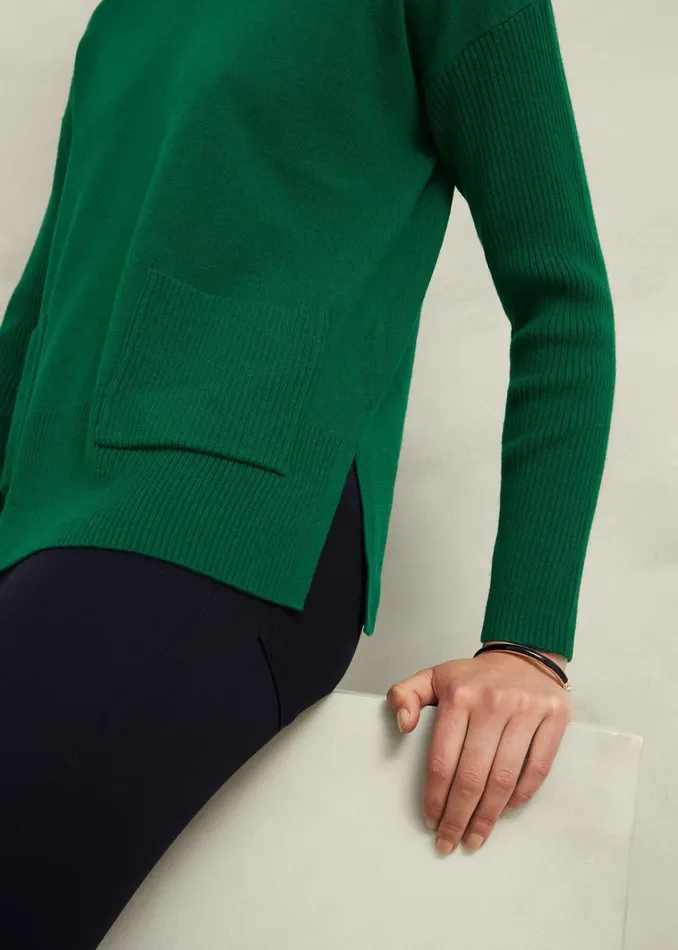 Women Devora Jumper With Cashmere Agate Green Hobbs Jumpers and Cardigans