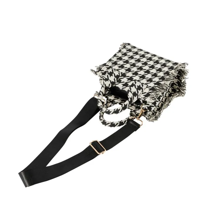Women Dogtooth Check Handbag 8211 Black Print Promod Bags Women Dogtooth Check Handbag 8211 Black Print Promod Bags