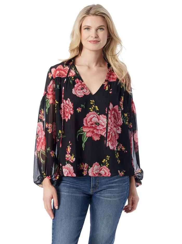 Women Doris Blouse In Sketchy Roses Jessica Simpson Tops and Tees