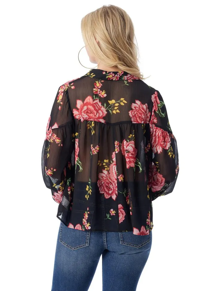 Women Doris Blouse In Sketchy Roses Jessica Simpson Tops and Tees