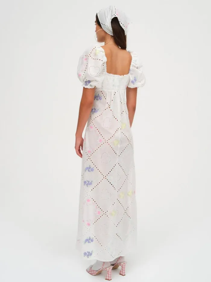 Women Dresses For Love and Lemons Andrea Embroidered Maxi Dress White Women Dresses For Love and Lemons Andrea Embroidered Maxi Dress White