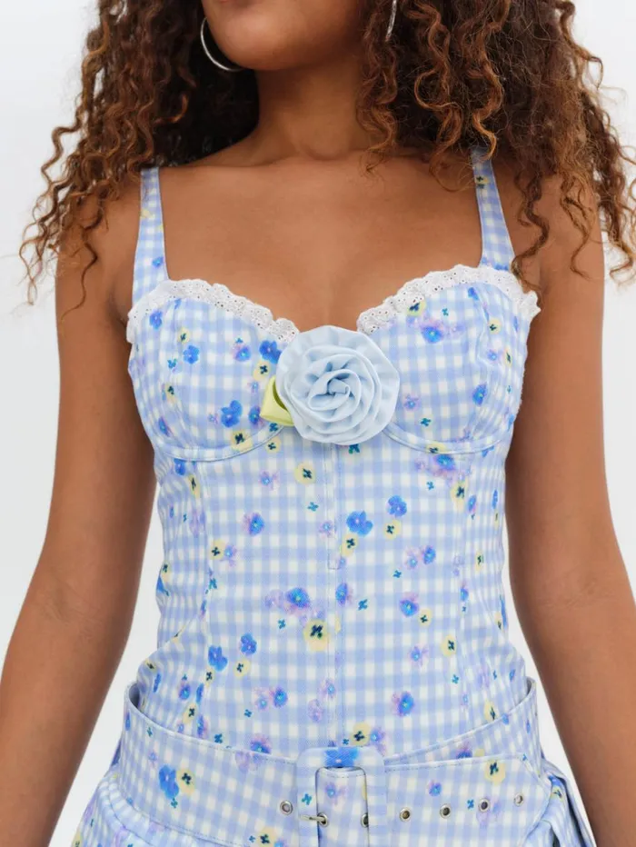 Women Dresses For Love and Lemons Brigitta Mini Dress Blue Women Dresses For Love and Lemons Brigitta Mini Dress Blue