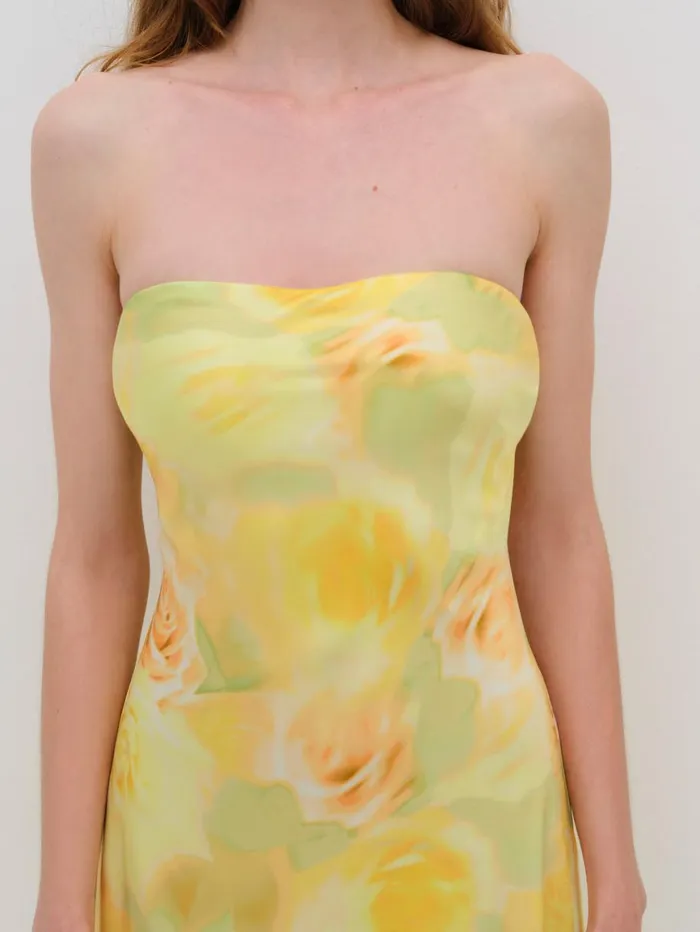 Women Dresses For Love and Lemons Carla Strapless Maxi Dress Yellow Women Dresses For Love and Lemons Carla Strapless Maxi Dress Yellow