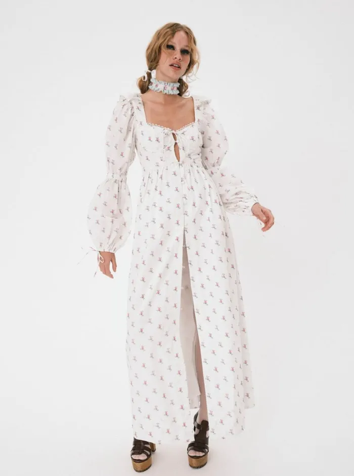 Women Dresses For Love and Lemons Carlotta Maxi Dress White