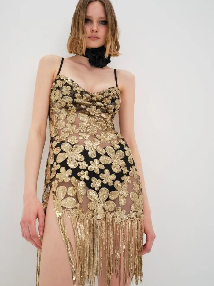 Women Dresses For Love and Lemons Colette Mini Dress Gold Women Dresses For Love and Lemons Colette Mini Dress Gold