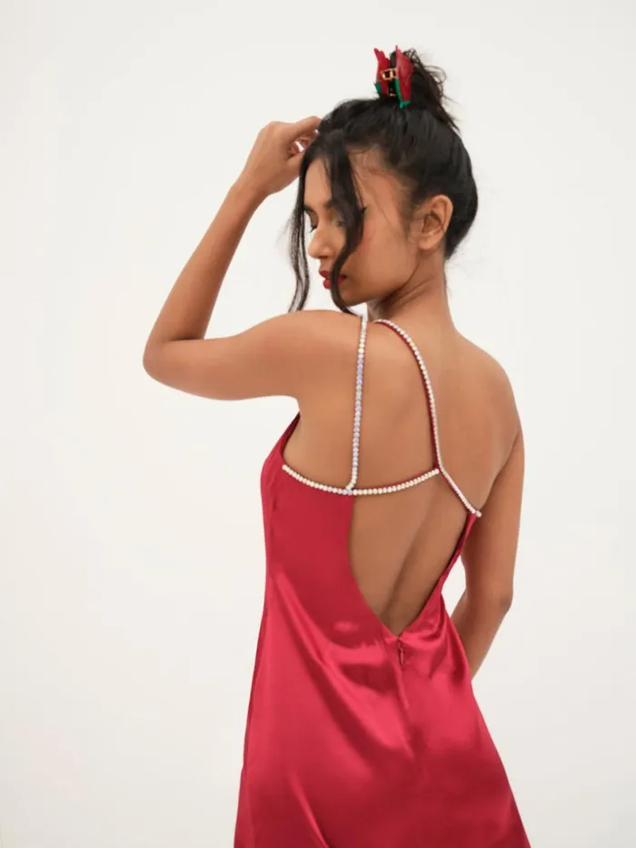 Women Dresses For Love and Lemons Elora Midi Dress Red