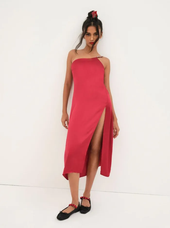 Women Dresses For Love and Lemons Elora Midi Dress Red Women Dresses For Love and Lemons Elora Midi Dress Red