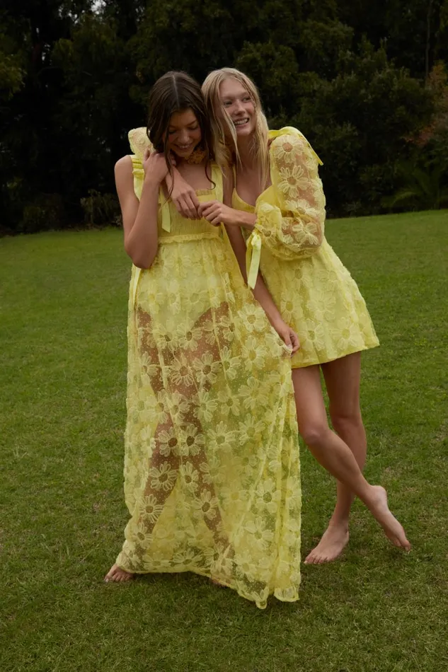 Women Dresses For Love and Lemons Emma Maxi Dress Yellow Women Dresses For Love and Lemons Emma Maxi Dress Yellow