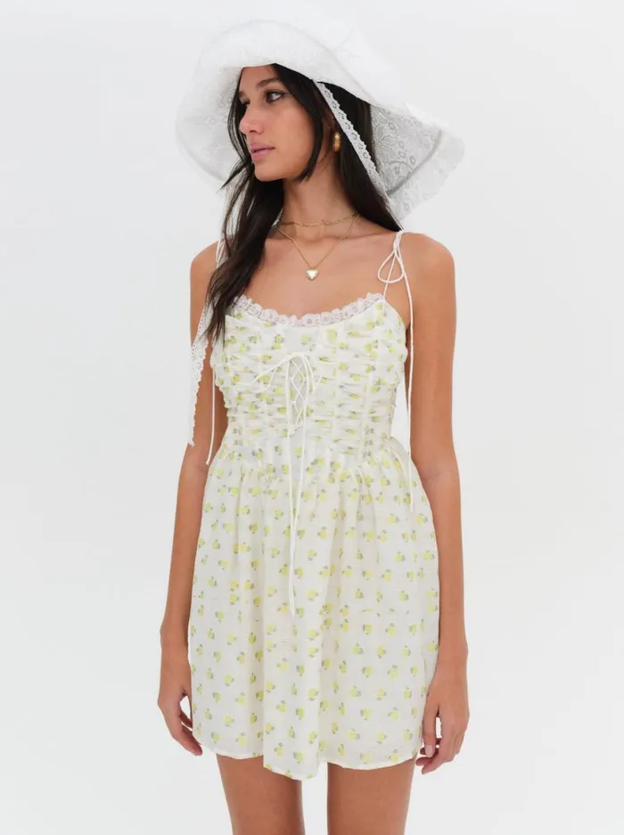 Women Dresses For Love and Lemons Kiela Mini Dress Yellow