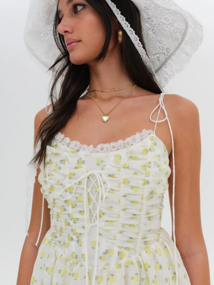 Women Dresses For Love and Lemons Kiela Mini Dress Yellow Women Dresses For Love and Lemons Kiela Mini Dress Yellow