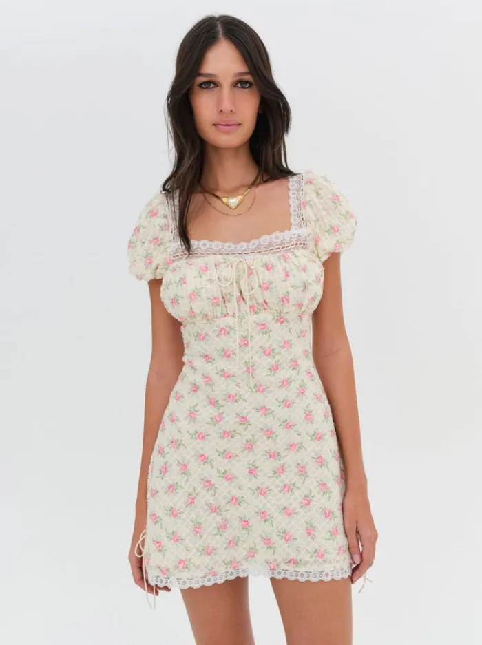 Women Dresses For Love and Lemons Maxine Mini Dress Ivory