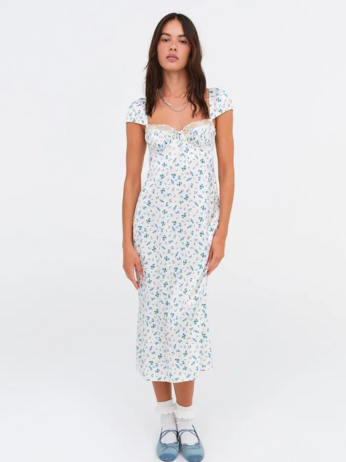 Women Dresses For Love and Lemons Paloma Midi Slip Dress Blue