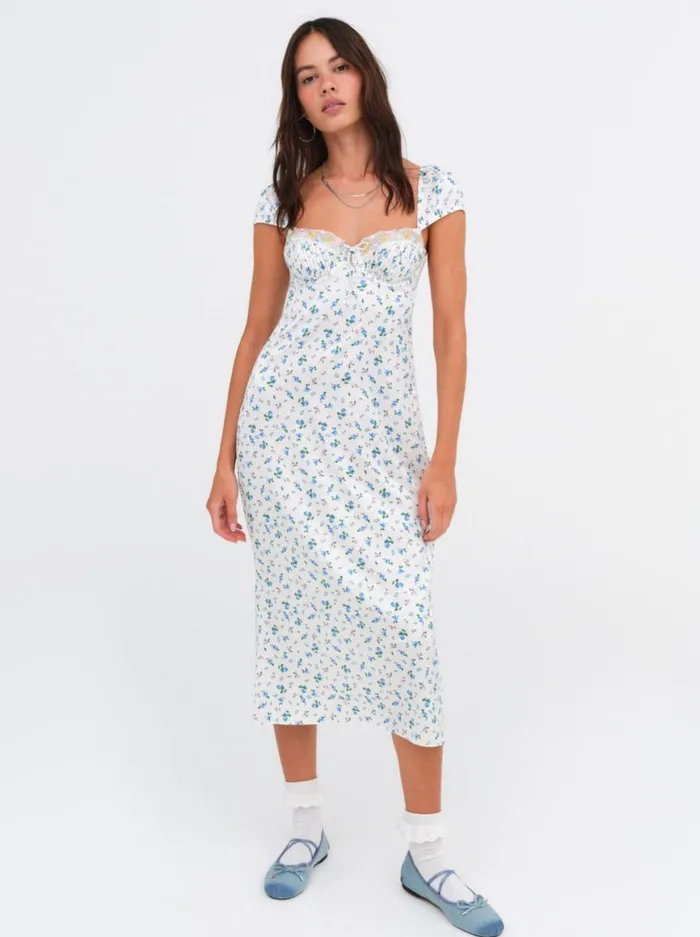 Women Dresses For Love and Lemons Paloma Midi Slip Dress Blue Women Dresses For Love and Lemons Paloma Midi Slip Dress Blue