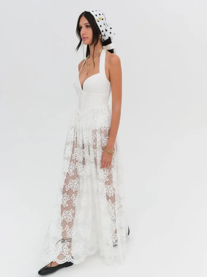 Women Dresses For Love and Lemons Sonnet Lace Maxi Dress White Women Dresses For Love and Lemons Sonnet Lace Maxi Dress White