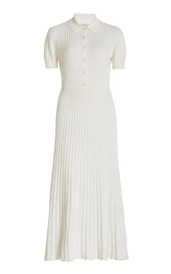 Women Dresses Gabriela Hearst Amor Knit Dress In Ivory Cashmere Silk