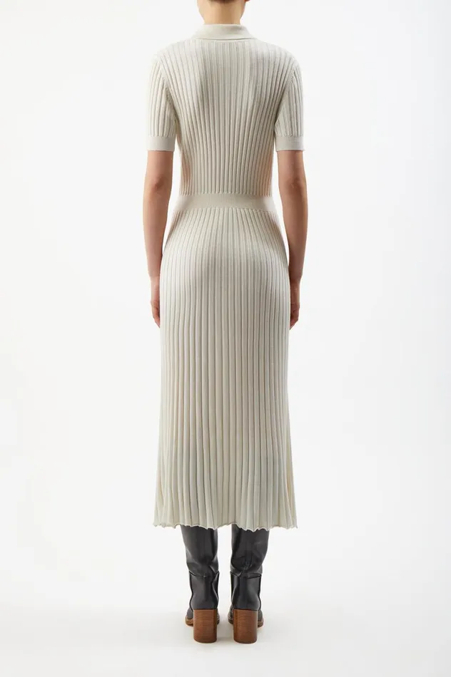 Women Dresses Gabriela Hearst Amor Knit Dress In Ivory Cashmere Silk