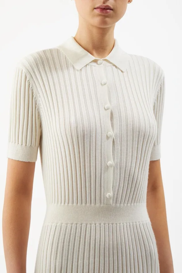 Women Dresses Gabriela Hearst Amor Knit Dress In Ivory Cashmere Silk