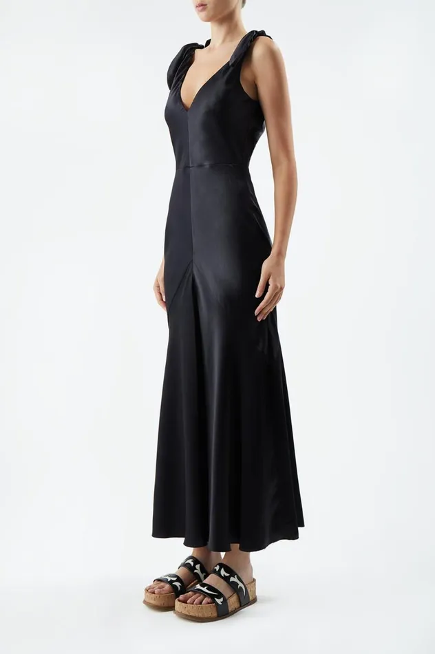 Women Dresses Gabriela Hearst Havilland Dress In Black Silk