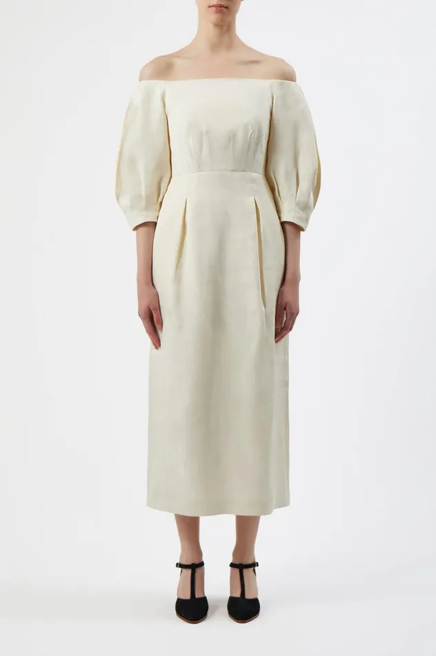 Women Dresses Gabriela Hearst Majano Dress In Ivory Hemp Cotton