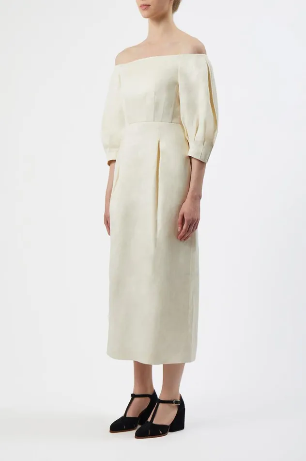 Women Dresses Gabriela Hearst Majano Dress In Ivory Hemp Cotton