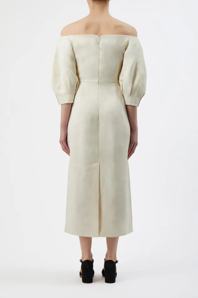 Women Dresses Gabriela Hearst Majano Dress In Ivory Hemp Cotton