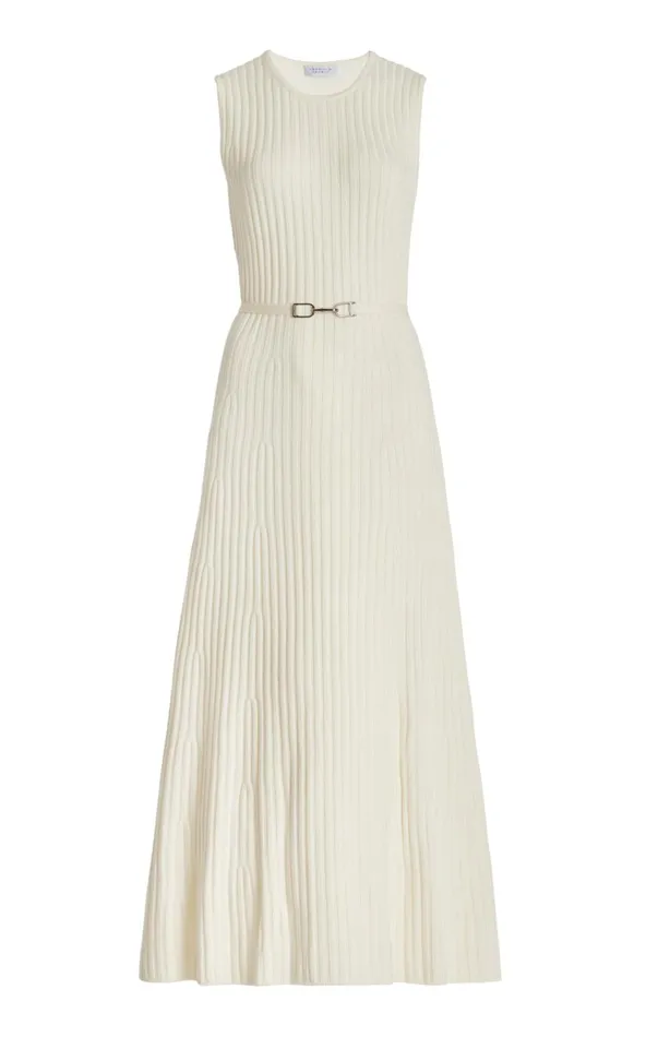 Women Dresses Gabriela Hearst Meier Knit Dress In Ivory Merino Wool Cashmere