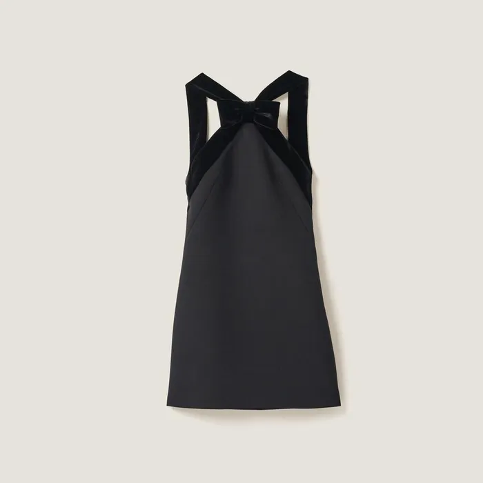 Women Dresses Miu Miu Grain De Poudre Minidress Black