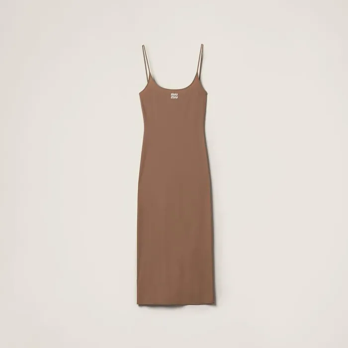 Women Dresses Miu Miu Stretch Jersey Dress Khaki