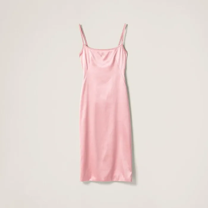 Women Dresses Miu Miu Stretch Satin Dress Begonia Pink